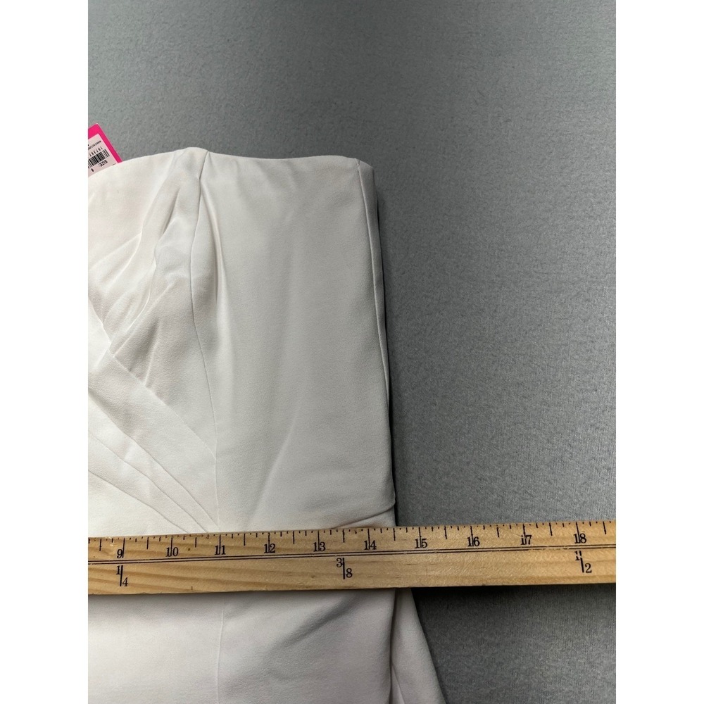 Lilly Pulitzer White Strapless Sweetheart Pleated Cocktail‎ Dress 012393 Size 6 - Picture 11 of 15